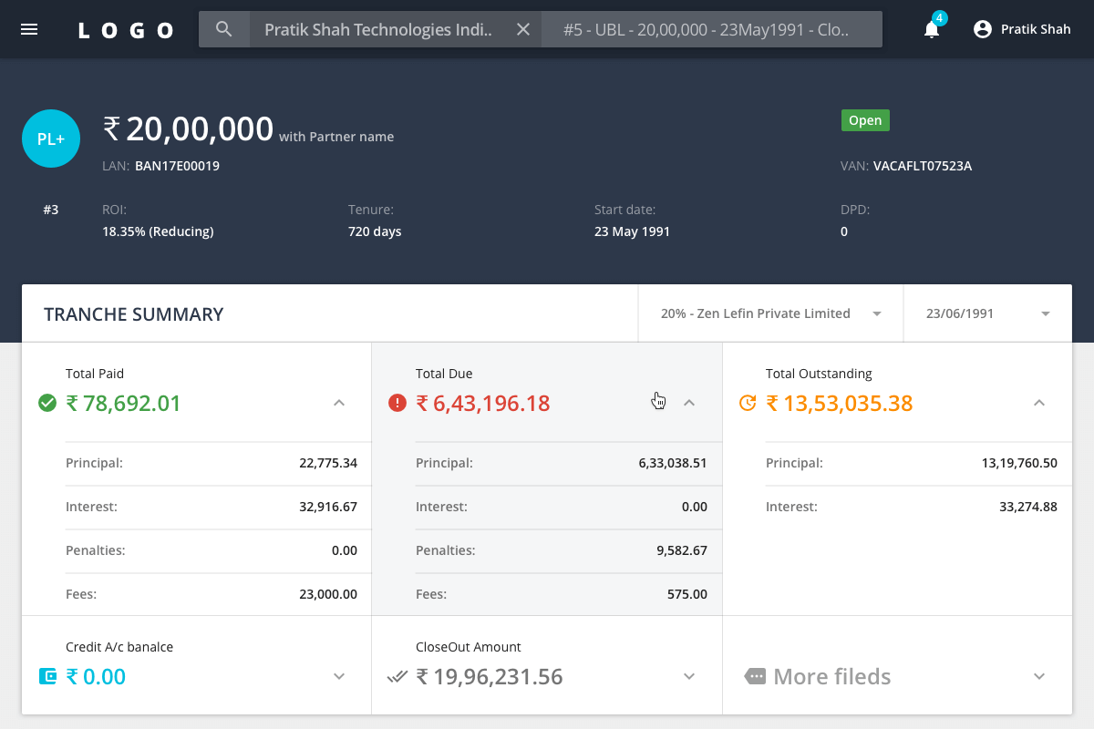 Loan / Tranche details