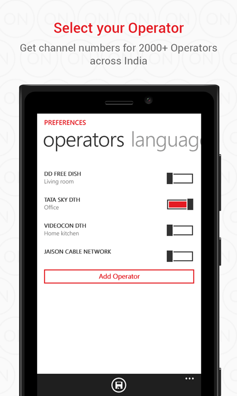 Select your operator